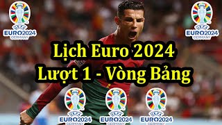 Lịch Thi Đấu VCK Euro 2024 - Lượt Trận Thứ 1 Vòng Bảng