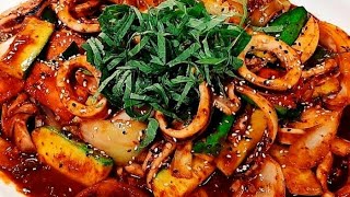 매콤한 오징어볶음🦑 황금레시피 Spicy stir-fried squid (ojingeo-bokkeum) korean food recipe-2ddada