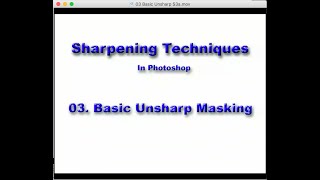 Sharpening 03 Basic Unsharp Masking