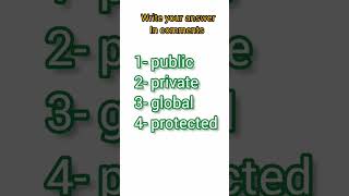 which of the following is not an access modifier in java? l @LearnCodeWithMohseen #coding #code