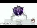 antique cut 6.55ct amethyst and diamond ring