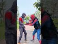 Black Spider-Man saves friend from giant monsters p3 #shorts #spideyyylifetv