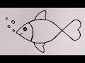 How to draw fish from letter X | Fish drawing @TamilNewArt