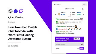 How to embed Twitch Chat to Modal with WordPress Floating Awesome Button (FAB-TUTORIAL-4.5.0)