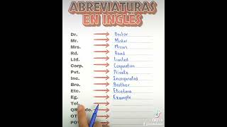 ✅Abreviaturas en inglés✅