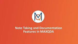 Webinar: Note Taking and Documentation Features in MAXQDA