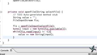 Data via FileInputStream Example Android Tutorial 2 13