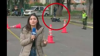 ¡Auch! Una mujer se dio tremendo golpe a espaldas de periodista | Noticias Caracol