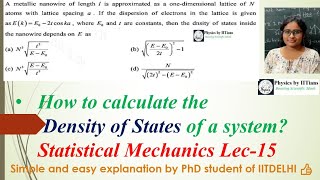 Lecture on Statistical Mechanics👉 Density of States with Solution for CSIR-NET Gate Jest TIFR IITJAM