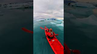 Kayaking in The Glacier Lagoon! No drone, no problem 😄💪🏼🧊 #iceland #icelandtips