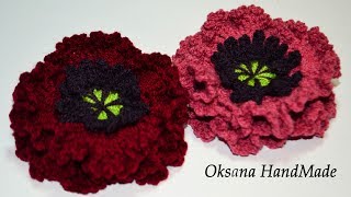 Цветок Мак крючком. Мастер класс. Poppy flower crochet