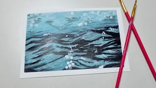 아크릴물감으로 파도 그리기 | Easy Acrylic Painting, draw waves