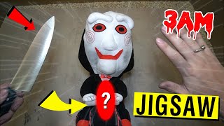CUTTING OPEN SCARY JIGSAW DOLL AT 3AM!! *WHAT'S INSIDE JIGSAW DOLL*