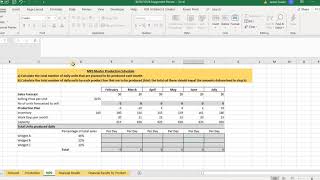 Overview of Production Planning Assignment 2 Example