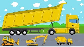 Yellow Construction Machinery Like Excavator, Mixer & Dump Truck | Tracked Vehicles | Bajka