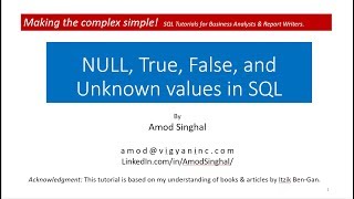NULL Values in SQL
