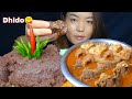 Mutton Curry With Dhido Chicken Feet King Chilli Wow 😋 | #Eatingshow #pushpagurung5060