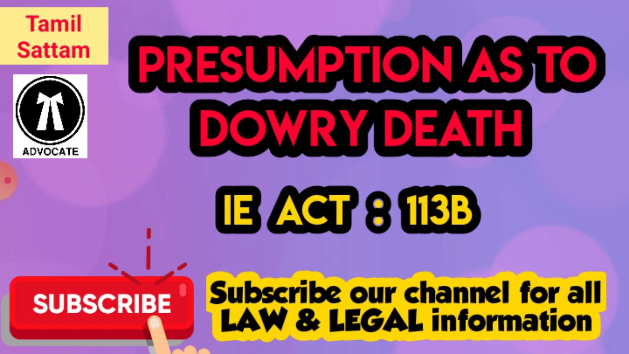 Presumption As To Dowry Death | Sec.113B Of Law Of Evidence | - YouTube