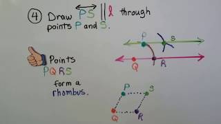 Geometry 3.3c, Rhombus Method to construct parallel lines