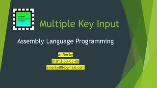 Multiple Key Input | Assembly Language Programming | Part 6