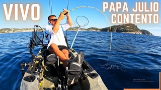 Cómo tener contento a un padre. Pesca al vivo desde kayak.