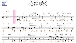 花は咲く(花は咲くプロジェクト）原曲key=F／ドレミで歌う楽譜【コード付き】