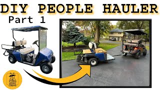 DIY Old Parts Cart to People Hauler Part 1  #diy #golfequipment #golfcart #ezgotxt #clubcar #trailer