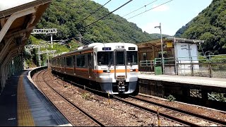 313系＋211系快速名古屋行き定光寺駅通過（2023年7月23日撮影）