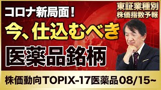 【株式動向・株価予想】コロナ医薬品、周回遅れの日本企業！だが、成果が出始めた！？今、仕込むべき医薬品銘柄！！【東証 業種別株価指数TOPIX-17／医薬品】