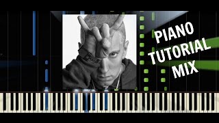 Eminem - Beautiful / Mockingbird / Not Afraid / When I'm Gone - Piano MIX Tutorial - Synthesia