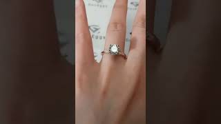 Doveggs 1.5ct（7mm）light grey VS1--VVS1 clarity cushion H\u0026A cut moissanite center stone