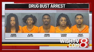 5 people arrested after drug bust in Whitestown