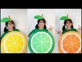 CITRUS COSTUMES ( LEMON, LIME, ORANGE ) DIY FRUIT COSTUMES MADE OF PAPER