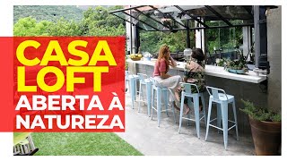 CASA LOFT INTEGRADA À NATUREZA EXUBERANTE COM VERDE POR TODOS OS LADOS E VISTA DESLUMBRANTE