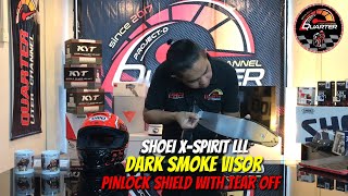 Shoei dark smoke visor + Pinlock Shield with Tear Off