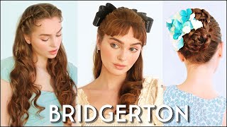 3 daphne "BRIDGERTON" hairstyles🐝 modern regency hair tutorial