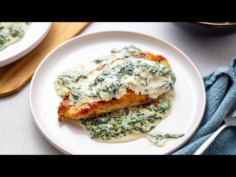 Creamy and crunchy spinach with chicken recipe