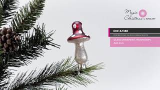 Στολίδι γυάλινο μανιτάρι μανταλάκι / Glass ornament mushroom clothespin / 600-42386