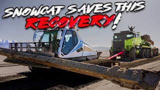 World's Largest Snowcat Saves 8x8 Oshkosh Wrecker From Quicksand Recovery!