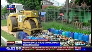 Polres Cirebon Musnahkan Ribuan Botol Miras