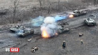 TERRIFYING MOMENT!! Ukrainian marder armored vehicles destroy Russian troops in near Bakhmut