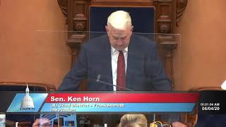 Sen. Horn delivers the invocation to open the Michigan Senate session