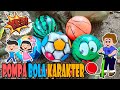 Pompa bola semangka, bola basket, bola sepak, bola bergambar. Lempar bola ke kolam ikan