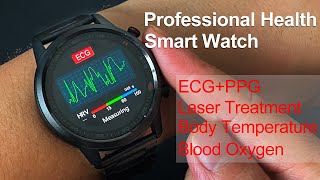 Vwar Health Smart Watch ECG+PPG Laser Treatment Body Temperature Measurement Blood Pressure Oxygen