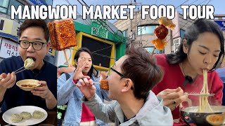 top 6 places at mangwon market | korean food tour in seoul