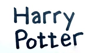 Very Easy how to turn words HARRY POTTER into Harry Potter cartoon drawing