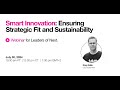 Smart Innovation: Ensuring Strategic Fit and Sustainability