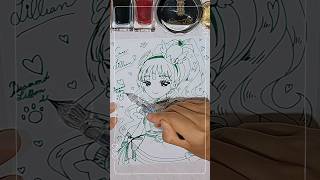 【キュアリリアン】ダイヤモンドリボンスタイル💚1発描き#ガラスペン #わんだふるぷりきゅあ