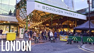 London Borough Market Walk on South Bank | London Walking Tour 4K