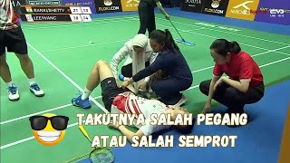 Momen Canggung Saat Wang Chi-Lin Cidera Pangkal Paha Tapi Dibantu Petugas Medis Wanita #badminton